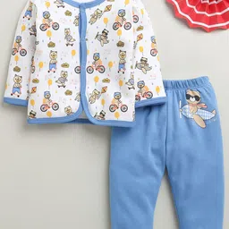 BUMZEE Infant Boys Printed Pure Cotton Jhabla With Pyjamas-image-23