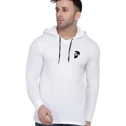 BEYOU FASHION Solid Hooded Slim Fit T-shirt-picture-13
