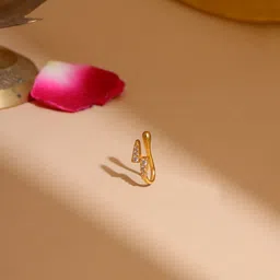 Ruby Raang Gold-Plated Cubic Zirconia Studded Nosepin image 2