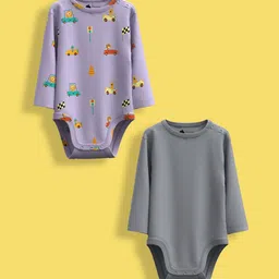 Orange Sugar Infants Pack Of 2 Printed Cotton Bodysuits-picture-13