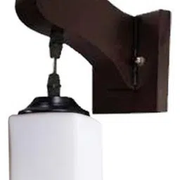 1ST TIME White & Brown Wood Contemporary Rectangle Shaped Wall Lamp-picture-12