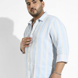 Instafab Plus Comfort Multi Stripes Striped Spread Collar Long Sleeves Cotton Shirt-picture-46