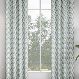 GM Blue & Grey Set of 2 Geometric Room Darkening Door Curtain-picture-40