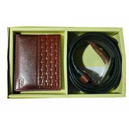 PB Pearlbags Men Genuine Leather Bi- Fold 3 Card Slots Wallet And Belt Combo-picture-29