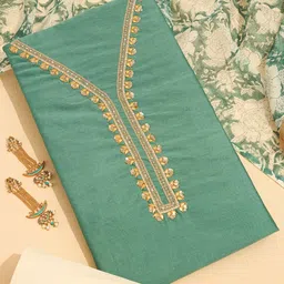 Taneira Embroidered Pure Silk Unstitched Dress Material-image-7