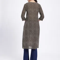 Anouk Rustic Bandhani Printed Round Neck Pure Cotton Straight Kurta image 4