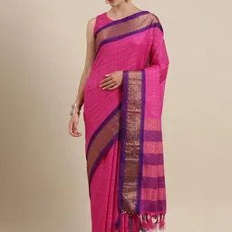 LeeliPeeri Designer Checked Zari Saree With Unstitched Blouse Piece-picture-17