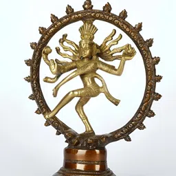 Exotic India Gold-Toned & Brown Nataraja Idol Showpiece-image-86