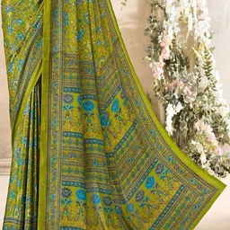 DURGA EMPORIO Floral Pure Crepe Saree image 2