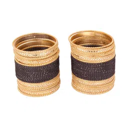 Shiv Jewels Set Of 48 Mirror-Studded Textured Bangles-picture-34