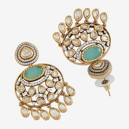 Kushal's Fashion Jewellery Kundan Studded Drop Earrings image 3