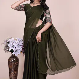 K 5 Fashion Embroidered Pure Chiffon Maheshwari Saree-picture-22