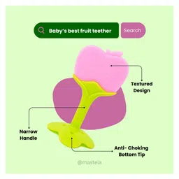 Mastela Fruit Shaped Silicone Teether - Pink image 5