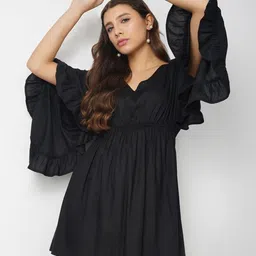 HERE&NOW Women Viscose Rayon Fit and Flare Dresses-image-39