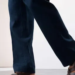 Marks & Spencer Men Regular Fit Mid-Rise Pleated Formal Trousers image 4