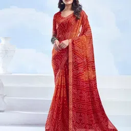 DURGA EMPORIO Bandhani Pure Chiffon Bandhani Saree-image-82