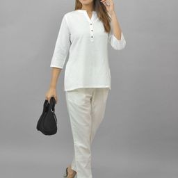 Anouk Rustic Women Cotton Mandarin-Collar Tunic With Trouser Co-Ords-picture-33