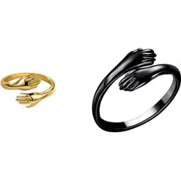 Teeragaj Set Of 2 Stainless Steel Adjustable Finger Ring-image-44