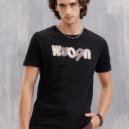 WROGN Men Typography Printed Round Neck Cotton Slim Fit T-shirt-picture-14