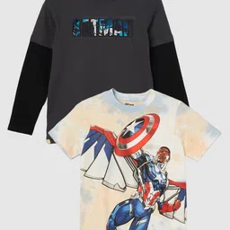 Fame Forever by Lifestyle Boys Pack of 2 Printed T-shirts image 1