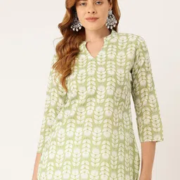 FERANOID Floral Printed Pure Cotton Kurti-image-36