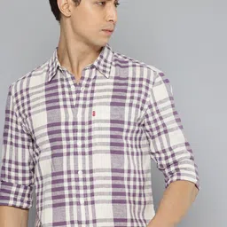 Levis Slim Fit Checked Cotton Linen Casual Shirt-picture-20