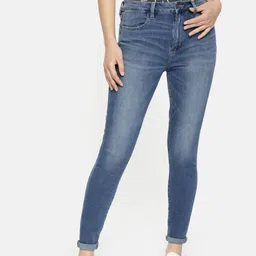 AMERICAN EAGLE OUTFITTERS Women Blue Regular Fit High-Rise Clean Look Stretchable Jeans-picture-4