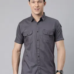 Majestic Man Modern Slim Fit Checked Pure Cotton Shirt-picture-37