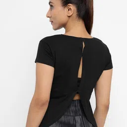 appulse  Slim Fit Round Neck Back Open Cotton T-shirt-picture-41