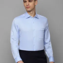 Louis Philippe Blue Cotton Regular Fit Texture Shirt-picture-44