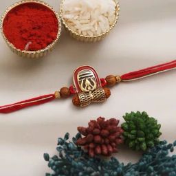 eCraftIndia Red, Brown, and Golden Religious Rakhi with Sibling Agreement & Roli Chawal Pack-picture-16