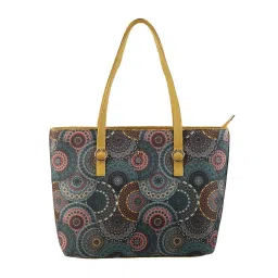 Mochi Green Printed Medium Tote Bag image 1