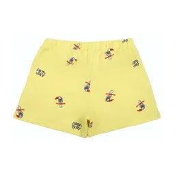 allen solly junior Allen Solly Kids Yellow Cotton Printed Shorts image 2