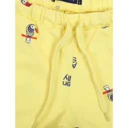 allen solly junior Allen Solly Kids Yellow Cotton Printed Shorts image 3