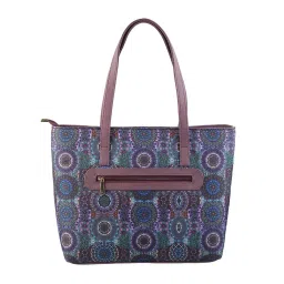 Mochi Purple Printed Medium Tote Bag image 3