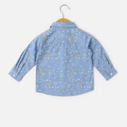 Allen Solly Junior Kids Blue Printed Infant Shirt image 2