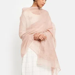 Fabindia Pink Embroidered Dupatta image 2