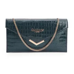 Carlton London Navy Blue Animal Effect Medium Faux Leather Clutch-image-75