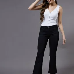 Miss Chase Black Flare Fit Mid Rise Jeans image 2