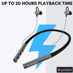 Plugtech GoNeck Pro 100 Wireless Bluetooth Neckband Earphone with Microphone (Grey) image 5