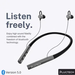 Plugtech GoNeck Pro 100 Wireless Bluetooth Neckband Earphone with Microphone (Grey) image 2