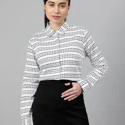 Hancock White & Black Cotton Printed Shirt-picture-34