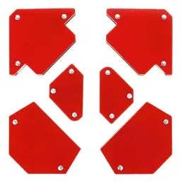 TileMaster Multi-Angle Magnetic Welding Clamp Set 45°, 90° & 135° 15 mm Throat Depth 14 cm Clamping Mild Steel Red, TM-19 (Set of 6) image 3