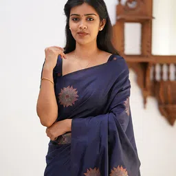 AMRUTKALA SAREES Woven Design Zari Silk Blend Banarasi Saree image 2