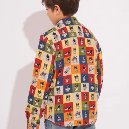 Jack & Jones Junior Boys Multicolor Cotton Printed Full Sleeves Shirt image 2