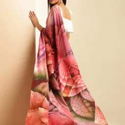 navyasa by liva Multicolor Printed Saree With Unstitched Blouse image 2