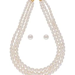 Sri Jagdamba Pearls Dharti Golden Necklace & Earrings Set-picture-39