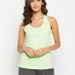 Clovia Light Green Tank Top-picture-14