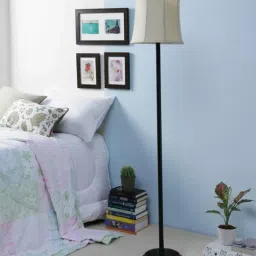 Tucasa NTU-132 B-22 Floor Lamp with Metal Base (Beige) image 3