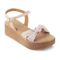 Tresmode Women's Pink Ankle Strap Wedges-image-94